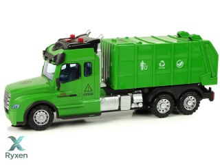 Zdalnie Sterowana Śmieciarka Pilot 2,4G Światła Dźwięki Zielona LEAN TOYS