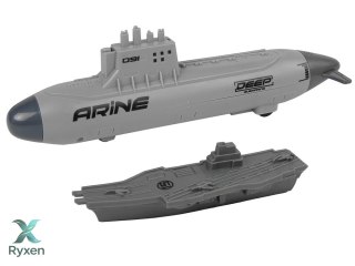 Zestaw Armii Morskiej Okrętowa Baza Wojskowa Odrzutowce Bomby Wyrzutnia LEAN TOYS