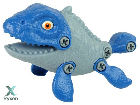 Zestaw Dinozaur Mosasaur z Jajkiem DIY Śrubokręt Niebieski LEAN TOYS