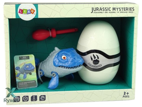 Zestaw Dinozaur Mosasaur z Jajkiem DIY Śrubokręt Niebieski LEAN TOYS