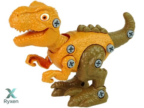 Zestaw Dinozaur Tyranozaur Rex z Jajkiem DIY Śrubokręt Pomarańczowy LEAN TOYS