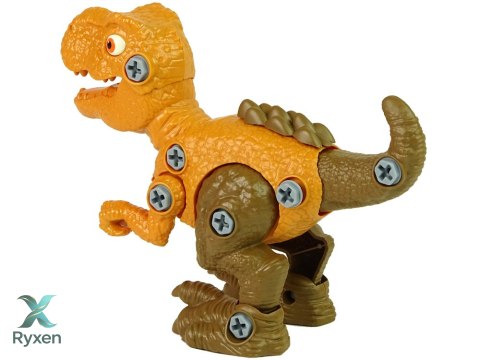 Zestaw Dinozaur Tyranozaur Rex z Jajkiem DIY Śrubokręt Pomarańczowy LEAN TOYS