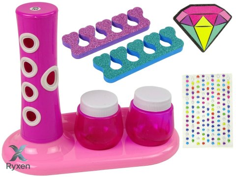 Zestaw Do Malowania Paznokci Dozownik Brokatu Lakier do Paznokci Naklejki LEAN TOYS