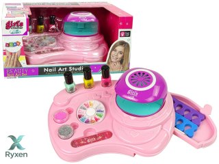Zestaw Do Malowania Paznokci Lakier do Paznokci Brokaty Lampa Naklejki LEAN TOYS