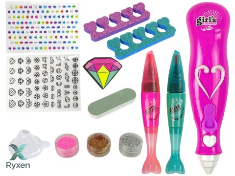 Zestaw Do Malowania Paznokci Pisaki Brokaty Diamenciki LEAN TOYS