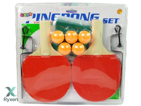 Zestaw Do Ping Ponga Tenis Stołowy Paletki Siatka 5 Piłek LEAN TOYS