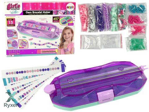 Zestaw Do Robienia Bransoletek Kolorowe Koraliki Pojemnik Kreator LEAN TOYS