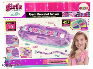 Zestaw Do Robienia Bransoletek Kolorowe Koraliki Pojemnik Kreator LEAN TOYS