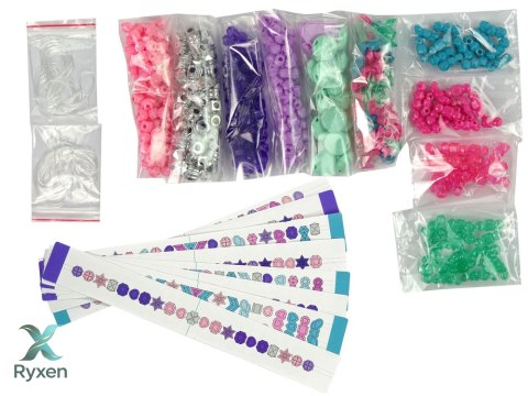 Zestaw Do Robienia Bransoletek Kolorowe Koraliki Pojemnik Kreator LEAN TOYS