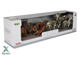Zestaw Figurek Afryka Dzikie Zwierzęta Rodzina Lwów Zebry LEAN TOYS