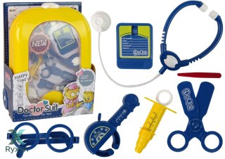 Zestaw Lekarski w Plecaku Doktor Stetoskop Nożyczki Żółty LEAN TOYS