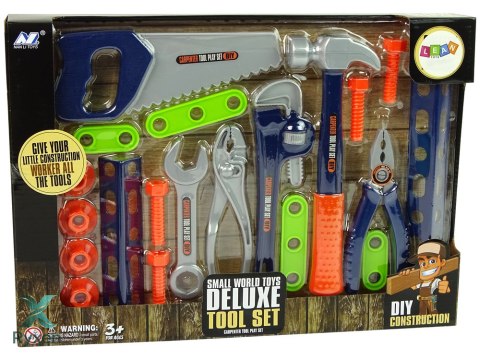 Zestaw Majsterkowicza Narzędzia Śrubki Młotek Piła LEAN TOYS