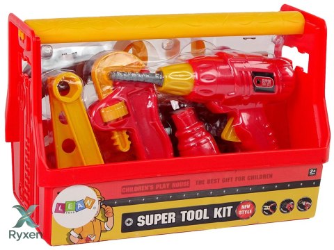 Zestaw Narzędzi Skrzynka Młotek Kleszcze Czerwony LEAN TOYS