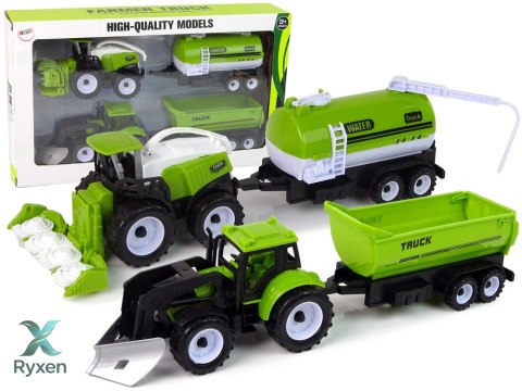 Zestaw Pojazdów Farmerskich Traktor Kombajn Cysterna Naczepa LEAN TOYS