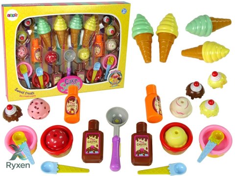 Zestaw Słodkości Lody Babeczki Sosy Łyżeczki LEAN TOYS