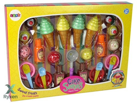 Zestaw Słodkości Lody Babeczki Sosy Łyżeczki LEAN TOYS