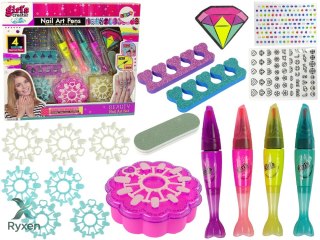 Zestaw do Malowania Paznokci Lakiery Pisaki Kolorowe Naklejki LEAN TOYS