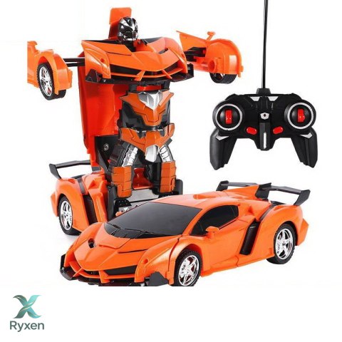 Auto Robot 2w1 Pilot R/C Światło Dźwięk Drift Pomarańczowy LEAN TOYS