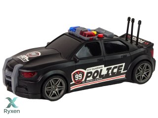 Auto Sportowe Otwierany Bagażnik Policja Światła Dźwięki Czarny 1:16 LEAN TOYS