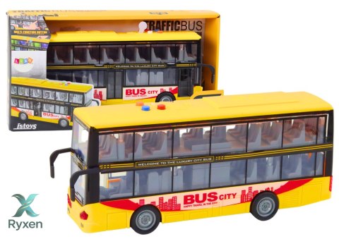 Autobus Piętrowy 1:16 Światła Dźwięki Napęd Frykcyjny Żółty LEAN TOYS