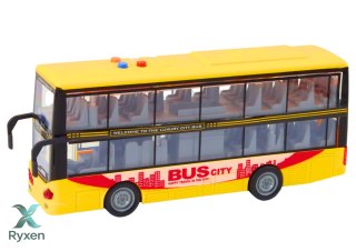 Autobus Piętrowy 1:16 Światła Dźwięki Napęd Frykcyjny Żółty LEAN TOYS