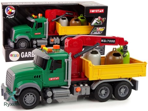 Ciężarówka Auto Dźwig Transport Kosz na Śmieci Dźwięk LEAN TOYS