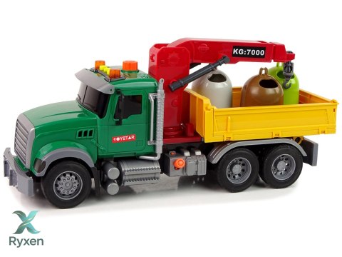 Ciężarówka Auto Dźwig Transport Kosz na Śmieci Dźwięk LEAN TOYS