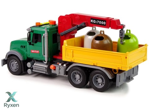Ciężarówka Auto Dźwig Transport Kosz na Śmieci Dźwięk LEAN TOYS