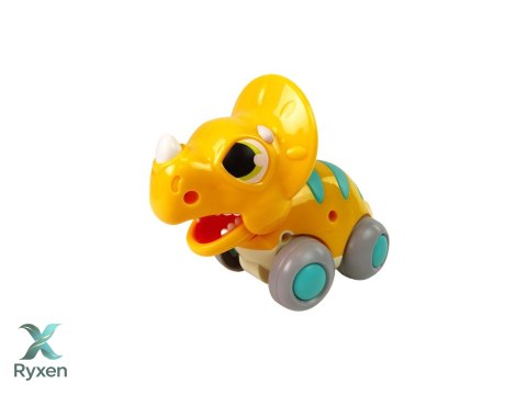Dinozaur Na Kółkach Żółty Triceratops Figurka LEAN TOYS