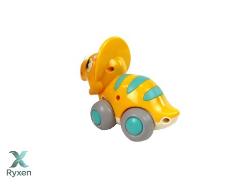 Dinozaur Na Kółkach Żółty Triceratops Figurka LEAN TOYS