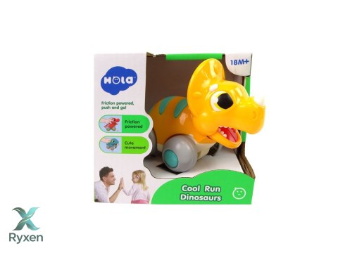 Dinozaur Na Kółkach Żółty Triceratops Figurka LEAN TOYS