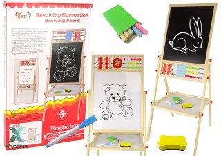 Drewniana Tablica 2w1 Magnetyczna Kredowa + Liczydło Alfabet Tabliczka Mnożenia LEAN TOYS