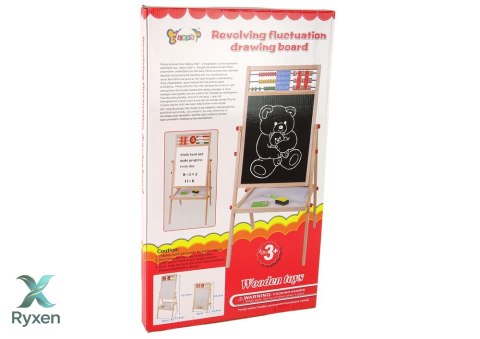 Drewniana Tablica 2w1 Magnetyczna Kredowa + Liczydło Alfabet Tabliczka Mnożenia LEAN TOYS