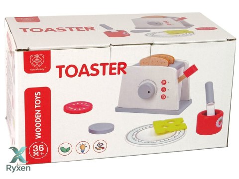 Drewniany Toster Śniadanie Akcesoria Pokrętło Dla Dzieci LEAN TOYS