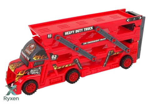 Duże Auto Truck Laweta Rozkładana 3- Piętrowa z Wyrzutnią LEAN TOYS