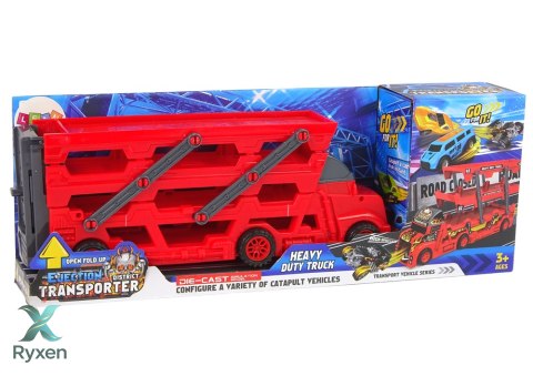 Duże Auto Truck Laweta Rozkładana 3- Piętrowa z Wyrzutnią LEAN TOYS