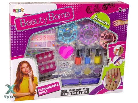 Duży Zestaw Do Malowania Paznokci Lakiery Naklejki Separatory LEAN TOYS