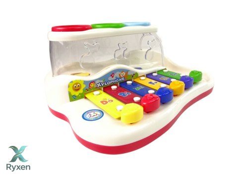 Edukacyjne Cymbałki Dla Malucha Młoteczek Kolorowe Piłeczki LEAN TOYS