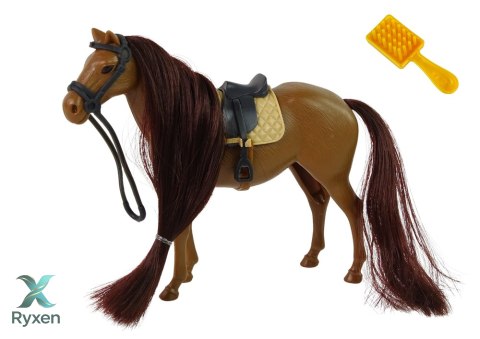 Figurka Konia Koń Do Czesania Brązowa Grzywa LEAN TOYS