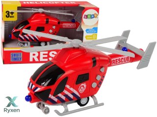 Helikopter Ratunkowy Straż Pożarna Czerwony Dźwięk Światła Śmigła LEAN TOYS