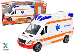 Interaktywne Auto Karetka Ambulans + Nosze Światło Dźwięk LEAN TOYS