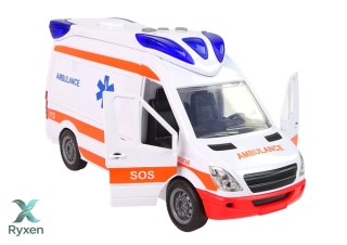 Interaktywne Auto Karetka Ambulans + Nosze Światło Dźwięk LEAN TOYS