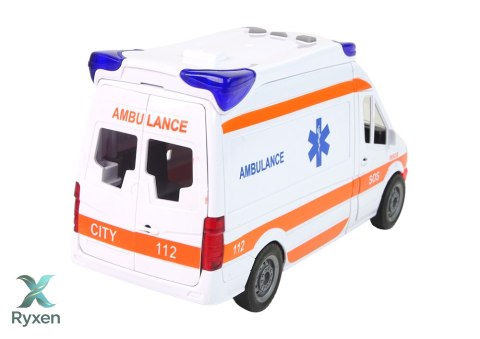 Interaktywne Auto Karetka Ambulans + Nosze Światło Dźwięk LEAN TOYS