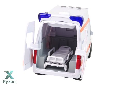 Interaktywne Auto Karetka Ambulans + Nosze Światło Dźwięk LEAN TOYS