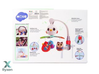 Karuzela Dla Niemowląt Do Łóżeczka Wózka Kolorowe Ptaszki Melodia LEAN TOYS