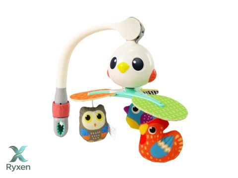 Karuzela Dla Niemowląt Do Łóżeczka Wózka Kolorowe Ptaszki Melodia LEAN TOYS