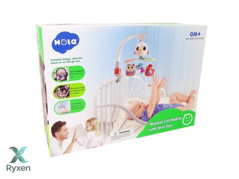 Karuzela Dla Niemowląt Do Łóżeczka Wózka Kolorowe Ptaszki Melodia LEAN TOYS