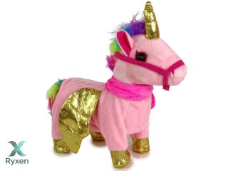 Konik Maskotka Interaktywna Koń Różowy Złote Skrzydła Muzyka LEAN TOYS