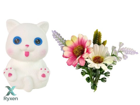 Lalka Dla Dzieci Emily Długie Włosy Biały Kotek LEAN TOYS
