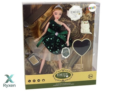 Lalka Dla Dzieci Emily Drewniane Serce Biały Kotek LEAN TOYS